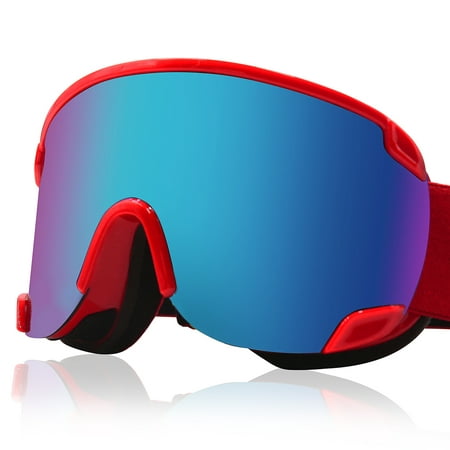 Ski Snowmobile Snowboard Goggles OTG Anti-fog UV400 Protect Anti-slip BU for Women (Best Mens Ski Goggles)