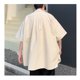 thumbnail image 4 of Camisa con frente abierto para hombre, camisa holgada ajustada con bolsillo con solapa frontal y bloque de Color de un solo pecho para verano, 4 of 8