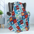 thumbnail image 4 of Marine Soft Flannel Fleece Throw Blanket, Cartoon Style Nautical and Animals Maritime Sea Life Pirates Joy Composition, Cozy Plush for Indoor and Outdoor Use, 70" x 90", Multicolor, by Ambesonne, 4 of 5