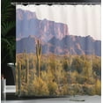 thumbnail image 4 of Ambesonne Landscape Shower Curtain, Cactus Mountain in Spring, 69"Wx70"L, Brown Green, 4 of 5