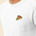 thumbnail image 5 of Dalix Pizza Embroidered Crewneck Fleece Sweatshirt Pullover Mens in White M Medium, 5 of 5