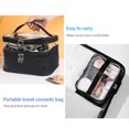 thumbnail image 3 of Dsseng Cosmetics Bag Double Layer Makeup Bag Beauty Makeup Brush Bags Travel Kit Organizer Cosmetic Bag Professional Multifunctional Organiser (Black), 3 of 5