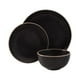 thumbnail image 2 of Juego de vajilla Gibson Home Rockaway, redondo, negro, 12 piezas, 2 of 7