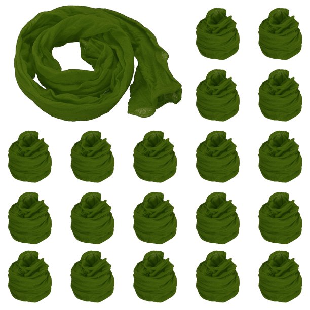Uxcell 65cm/26" Medias de Tela de Flor de Nylon para Manualidades DIY, Verde Ejército, Paquete de 20