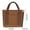Khaki, variant on Leodye 1PCS Multi-pocket Canvas Tote Bag Fashionable Spacious Daily Use Shopping Handbag Handle Storage Bag -8.3x9x5.9in