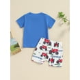 thumbnail image 3 of Suealasg 2Pcs Kids Baby Boys Summer Farm Outfits 6M 1T 2T 3T 4T Toddler Boys Clothes Short Sleeve T-shirt Tops and Tractor Print Shorts Sets, 3 of 7