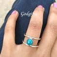 thumbnail image 2 of Blue Turquoise Gemstone Ring, 925 Solid Sterling Silver Jewelry, Handmade Ring, Engagement Ring, Statement Ring, Wedding jewelry For Her, 2 of 10