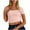 Pink, variant on AKOEE Women's Crop Tops Short Sleeve Base T-Shirts Square Neck Slim Fitted Tees Casual Summer Y2k Clothes (M, Army Green)