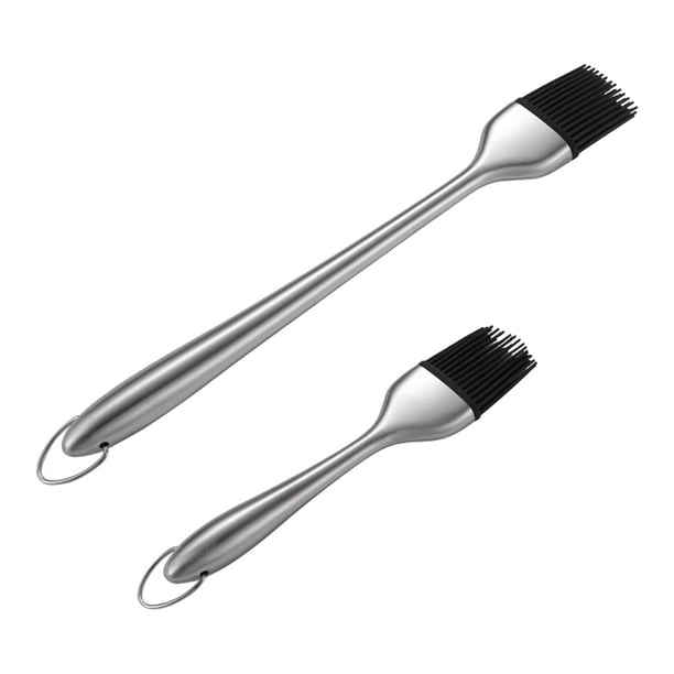 Cepillo de silicona para repostería apto para alimentos, cepillo para untar barbacoa de alta resistencia con cerdas de silicona no porosas para cocinar en la cocina, asar al aire libre y hornear (2