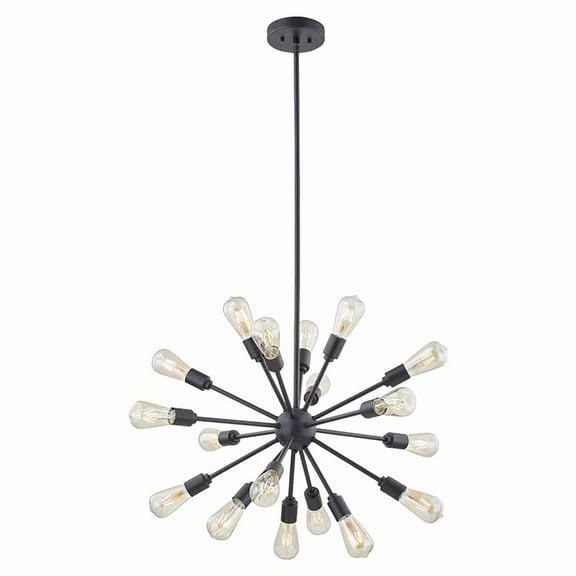 18-Light Modern Vintage Sputnik Chandelier,with Matte Black Finish Chandelier Lighting