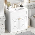 thumbnail image 4 of Miekor Furniture 30" Bathroom Vanity with Ceramic Sink Combo, Modern Freestanding Storage Cabinet with Gold Handles, Soft Closing Doors 23717, 4 of 12