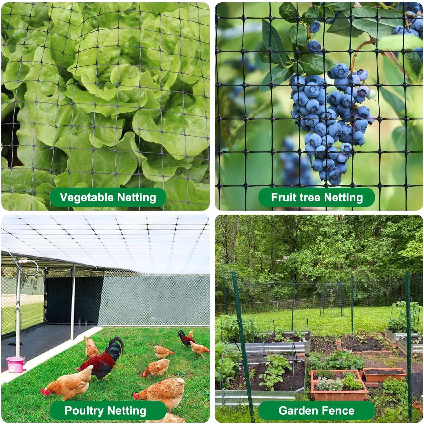Heavy Duty Deer Netting Fence 8ft x 100ft for Garden  Against Birds and Animals