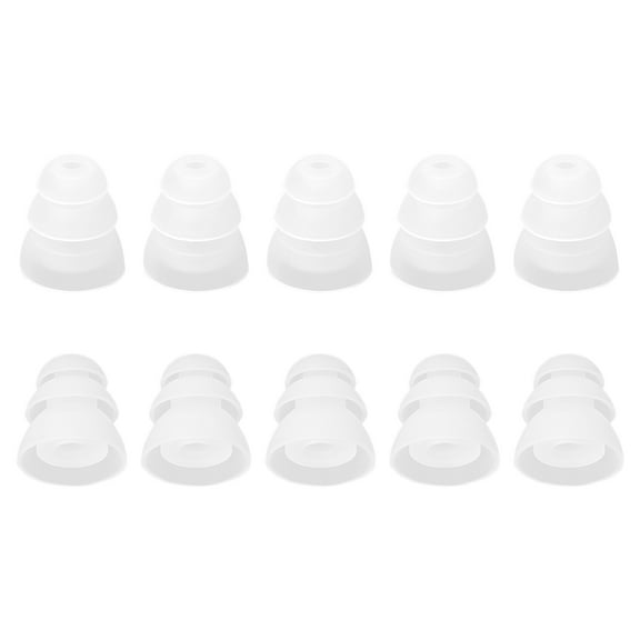 10pcs Soft Silicone Earbuds Tips with Three Flanges Noise Reduce Eartips for Earphone