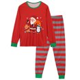 thumbnail image 2 of INSPIRE CHIC Christmas Family Matching Pajama Sets Snowman Print Long Sleeve Top and Striped Pant 2 Pcs Set Men XL Red, 2 of 5