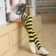 thumbnail image 4 of Medias de moda para mujer, calcetines hasta la rodilla, calcetines japoneses hasta el muslo, calcetines altos a rayas, calcetines de colores, 4 of 6
