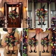 thumbnail image 7 of ZOELNIC Halloween Witch Wreath, 29.25 Inch Halloween Wreaths for Front Door Witch Hat Two Long Legs, Halloween Wreath for Halloween Decorations Indoor Outdoor, 7 of 7