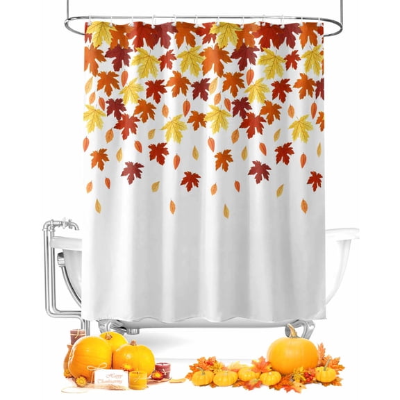 Maple Leaves Shower Curtain Set ,Waterproof Fabric Shower Curtains Fall Leaf Shower Curtains for Bathroom,Bathroom Decor 36"x72"
