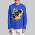 thumbnail image 2 of Wonitaaizi Boys Monster Truck Graphic Long Sleeve T-Shirt Top Fall (7-8 Years,Dark Blue), 2 of 5