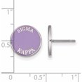 thumbnail image 2 of Sterling Silver Rh-Plated Logoart Sigma Kappa Enameled Post Earrings (12 X 12) Made In United States ss019skp, 2 of 5