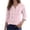 Pink, variant on NinXxx Women's Fashion Casual Jacquard Three Quarter Sleeve Blouse S