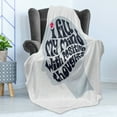 thumbnail image 4 of Lettering Soft Flannel Fleece Throw Blanket, I Fill My Mind with Positive Thoughts Print Calligraphic Head Brain, Cozy Plush for Indoor and Outdoor Use, 50" x 70", Blue Grey and White, by Ambesonne, 4 of 5