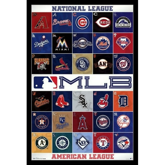 MLB - Logos 13 Laminated & Framed Poster Print (24 x 36)