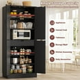 thumbnail image 2 of iSunirm 71" Tall Kitchen Pantry Storage Cabinet with Drawer, 4 Doors and 4 Adjustable Shelves, Freestanding Wood Farmhouse Pantry Cabinet for Kitchen, Dining Room, Pantry, 2 of 6