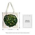 thumbnail image 5 of Stylish Canvas Tote Bag with Green Leaves & Fruits Design on Dark Background - Perfect Reusable Shopping Bag for Parties Travel & Everyday Use, 5 of 6