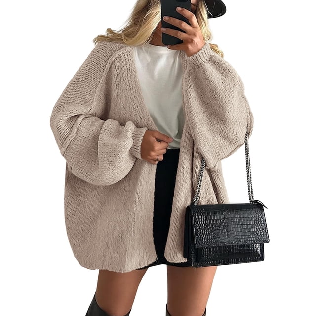 Suéter PRETTYGARDEN Cardigan Oversized con Mangas Globo XL