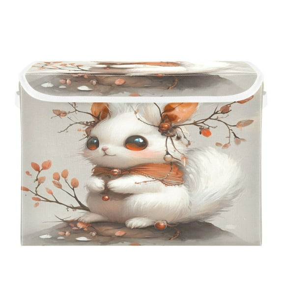 Storage Box With Lid 16.5x12.6x11.8In Foldable Stacked Household Storage Box Little Rabbit