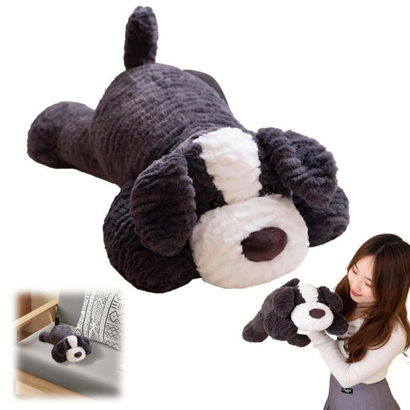 Dog Plush Border Collie Stuffed Animals Cute Plushies Toy Soft Puppy Gifts for Kids Dark Grey 11.8 inch