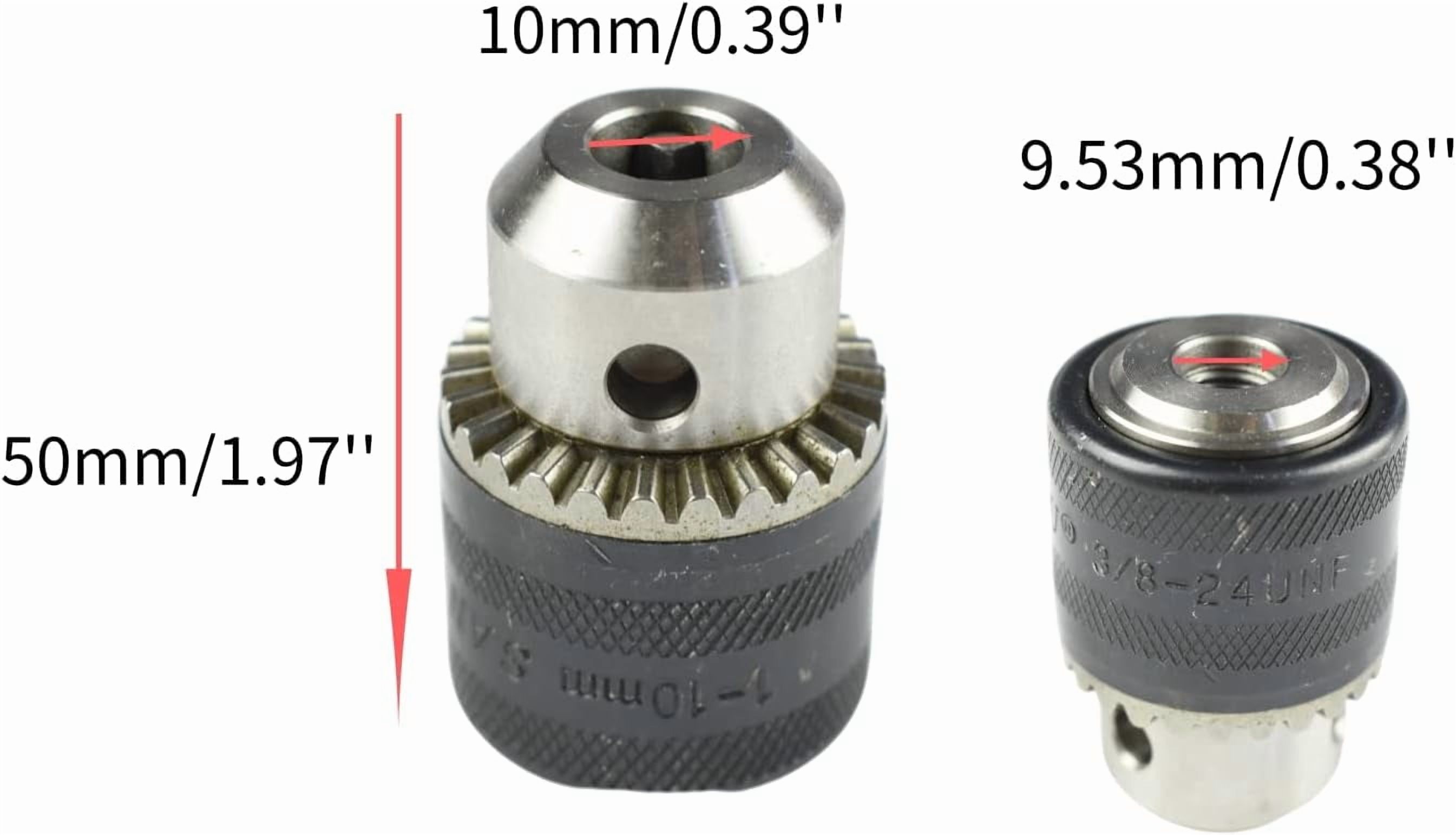 CHANCS 3/8-24UNF 1.5mm-10mm Drill Chucks Key SDS Electric Hammer Round Shank Drill Bits for Electric Impact Corded Cordless Drill