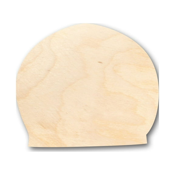 Unfinished Wood Swim Cap Shape - Craft - up to 46" DIY 6" / 1/2"