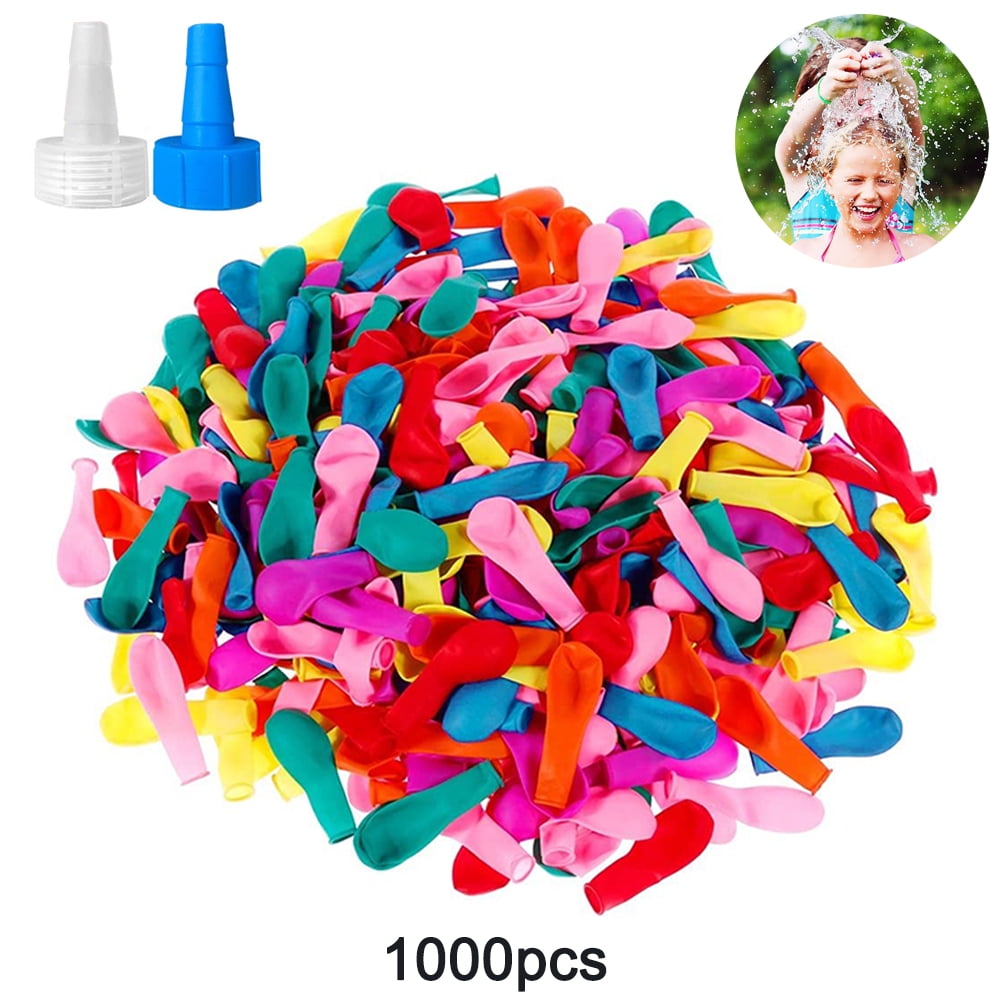 Water Bomb Balloons Fight Games Summer for Kids Adults Smileyyi 1000pcs Rubbers Water Balloons with 3 Refill Kits