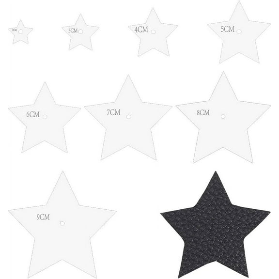8 Pcs Acrylic Sashiko Stencils 8 Sizes Star Stencils Star Quilting Template Embroidery Tool Drawing Star Stencils