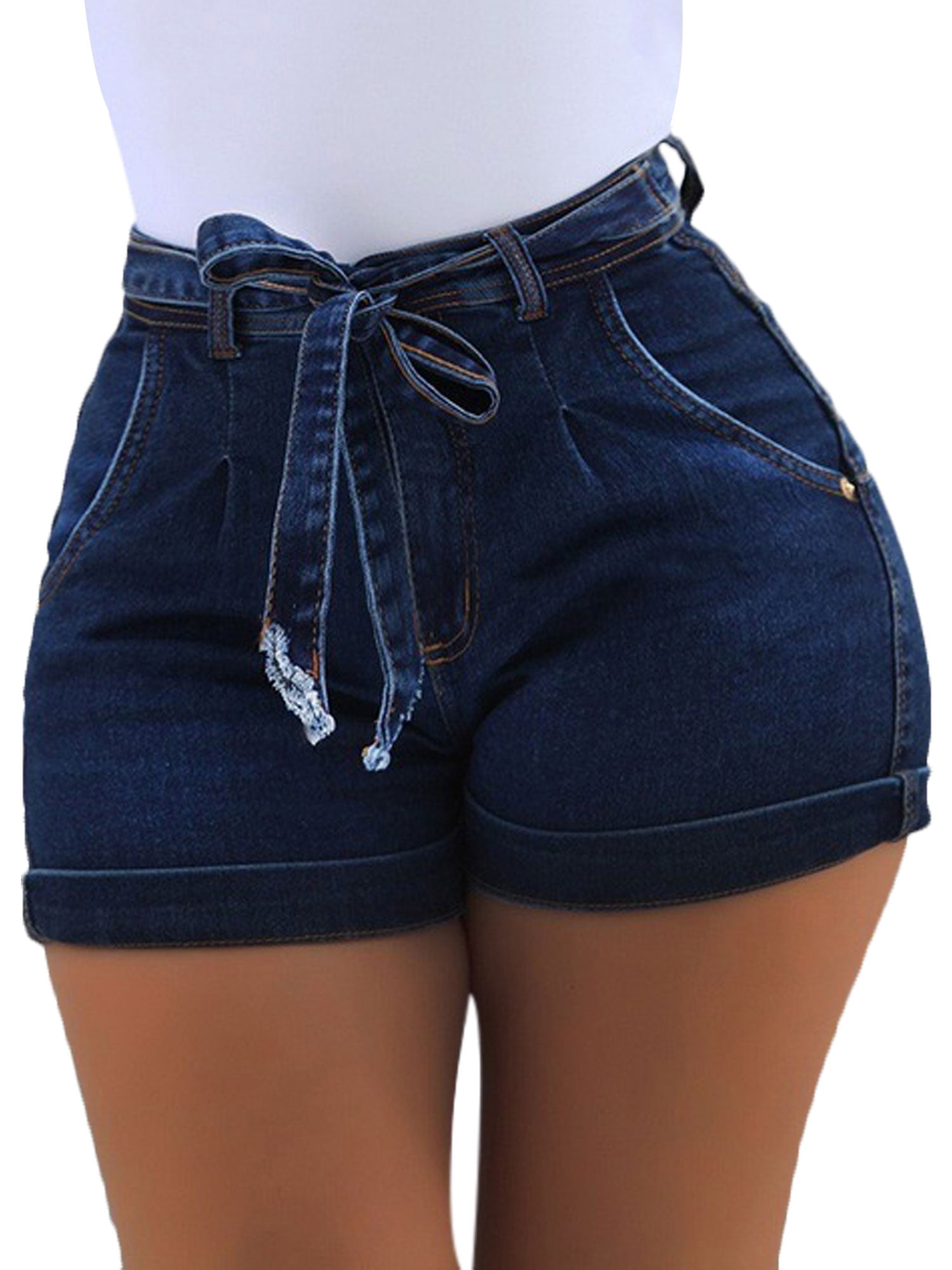 ladies plus size denim shorts