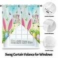 thumbnail image 3 of Happy Easter Swag Kitchen Curtain Valances, Rabbit Ears Colorful Egg Butterfly Yellow Rod Pocket Curtains Window Treatment Decor Valances for Bedroom Bathroom, 2 Panels 28 x 36 Inch, 3 of 9