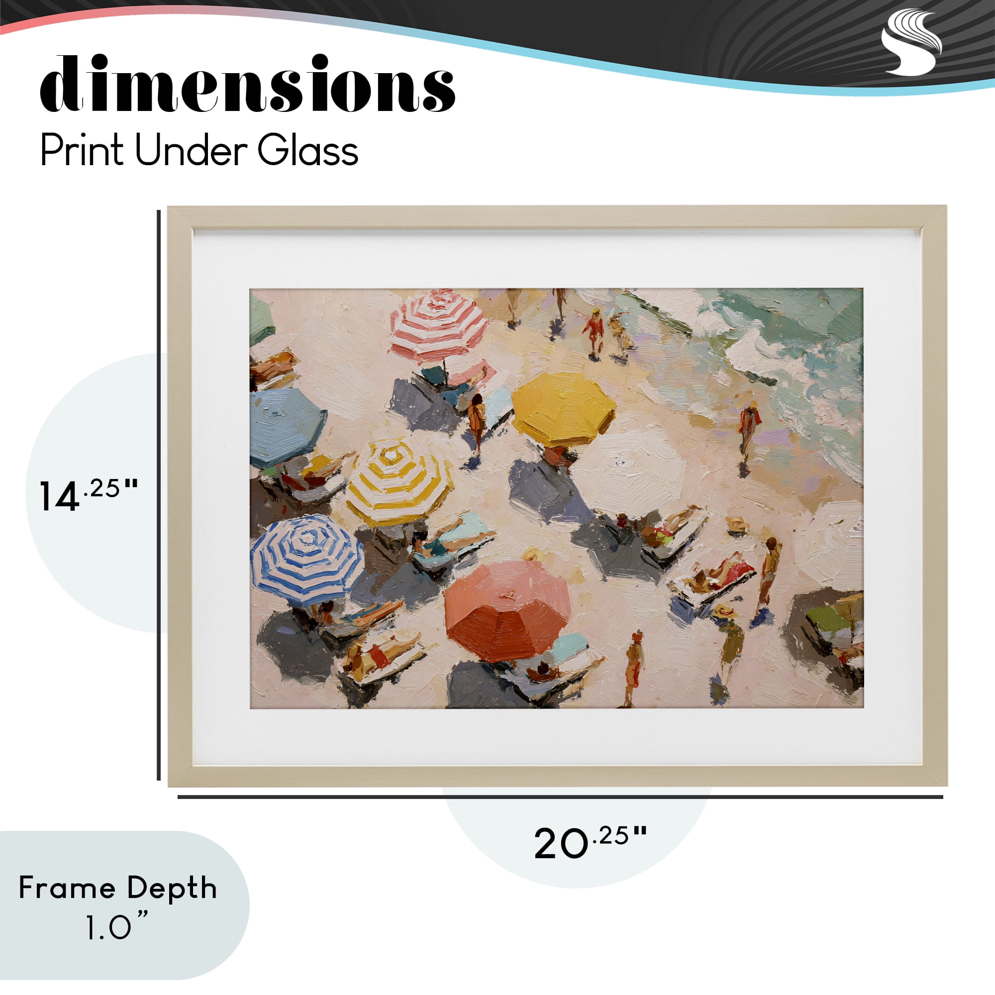 Stupell Industries Summer Beach Fun Expression Birch Framed Print Under Glass, design by Jacky Ngan