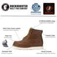 thumbnail image 3 of Rockrooster 6" Men's Brown Waterproof EH Steel Toe Work Boots for Adult E Width VAP858-9.5, 3 of 7