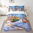 thumbnail image 2 of Castle Fairy Kids Children Cartoon Snowman Train Bedding Comforter Set 7-Piece,Merry Christmas King Bedding Sets,Winter Xmas Festival Ultra Soft Bed Sheets,Breathable Home Decor,Reversible, 2 of 8