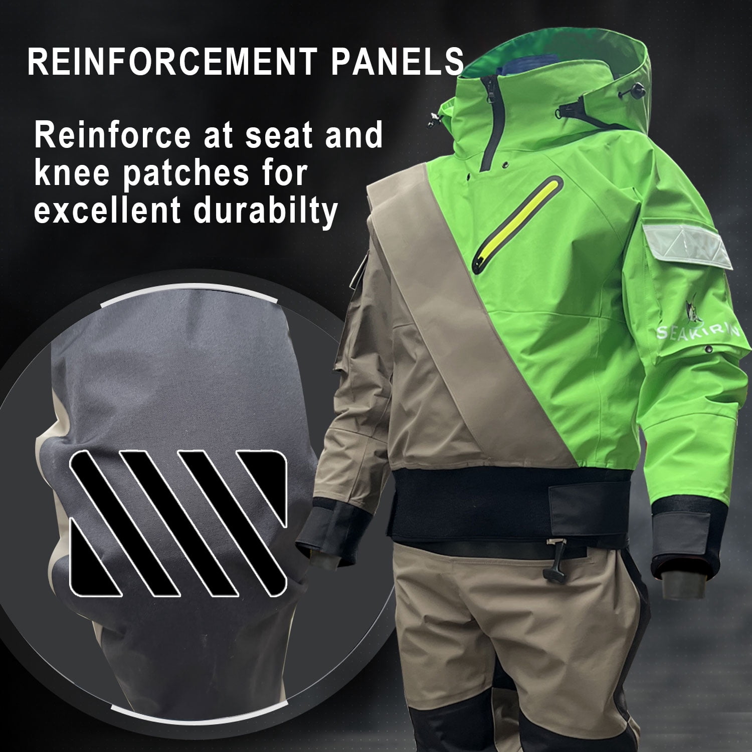 3L Front-Entry Dry Suits for Men Kayking Paddling Sailing Rafting Canoeing Cold Water