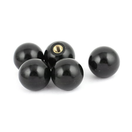 

5pcs M6 Dia Metal Thread Plastic Black Spherical Spanner Lever for Machine Tool