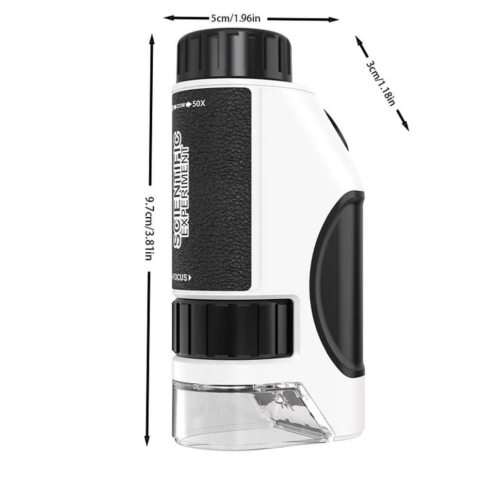 Mini 50X-300X Microscope, Kids Microscope Handheld Portable Microscope, Black