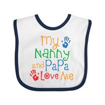 Inktastic Nanny and Papa Love Me Boys or Girls Baby Bib