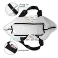 thumbnail image 4 of Pofeuu Hand Drawn Squirrel Print Reusable Grocery Bags - Washable, Foldable, Packable Tote, Large Handles, Heavy Duty, Zippered Top Pouch, 4 of 8