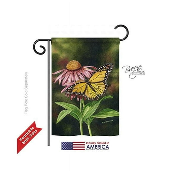 Breeze Decor 54086 Coneflower 2-Sided Impression Garden Flag - 13 x 18.5 in.