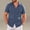 Blue, variant on Mens Big & Tall Cuban Guayabera Shirt Casual Button Down Shirts Short Sleeve Summer Beach Shirts Size S-5XL Navy