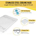 thumbnail image 3 of shiyou-12.5 Inch Baking Pan with Rack Set, Quarter Stainless Steel Toaster Oven Tray with Cooling Rack for Cookies/Meats/Bacon, Heavy Duty & Commercial Grade, Mirror Finish & Dishwasher Safe, 3 of 4