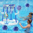thumbnail image 3 of Juego de canasta y aro de baloncesto para piscina WATUDOU con 4 pelotas y bomba, 3 of 6