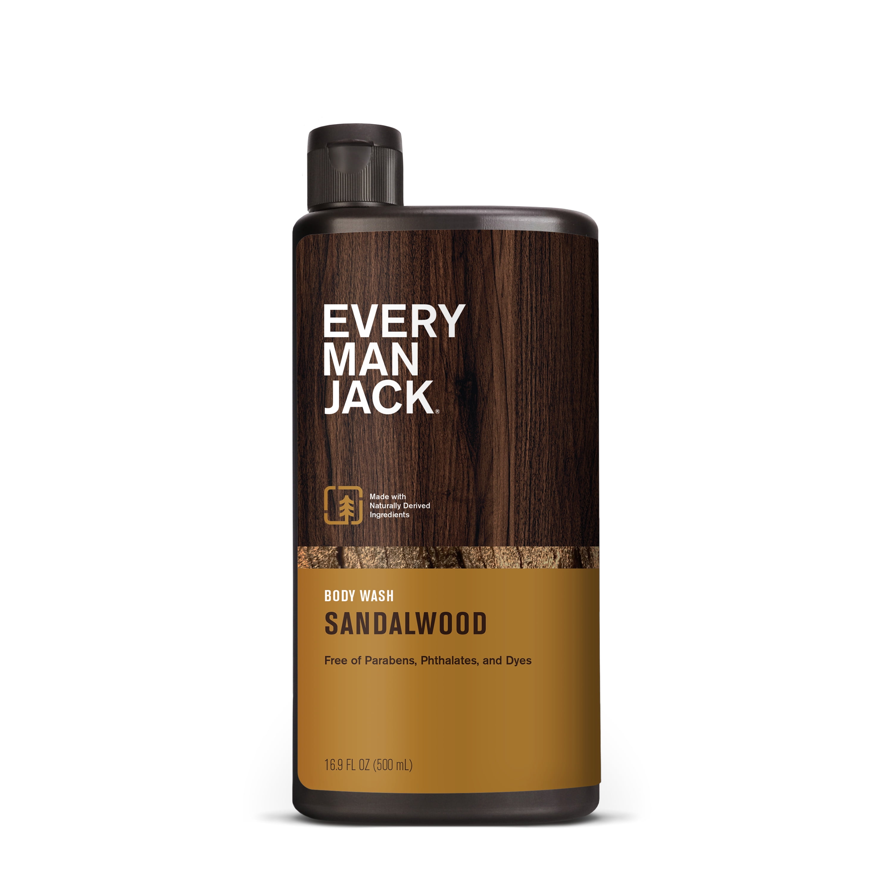 Every Man Jack Sandalwood Hydrating Body Wash for Men, Naturally Derived, 16.9 oz